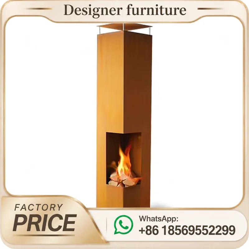 Outdoor Furniture Metal - Draagbare houtpelletkachel met schoorsteen, moderne verwarming