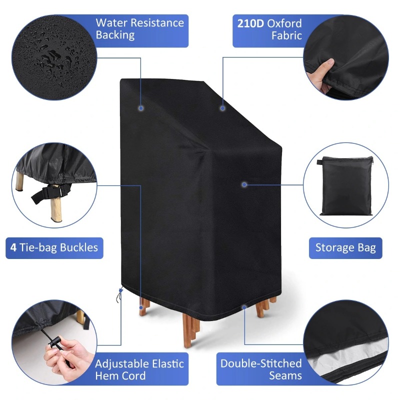 Outdoor Furniture Covers - 1/2/PCS Gestapelde Stoel Stofhoes Waterdichte Stofdichte