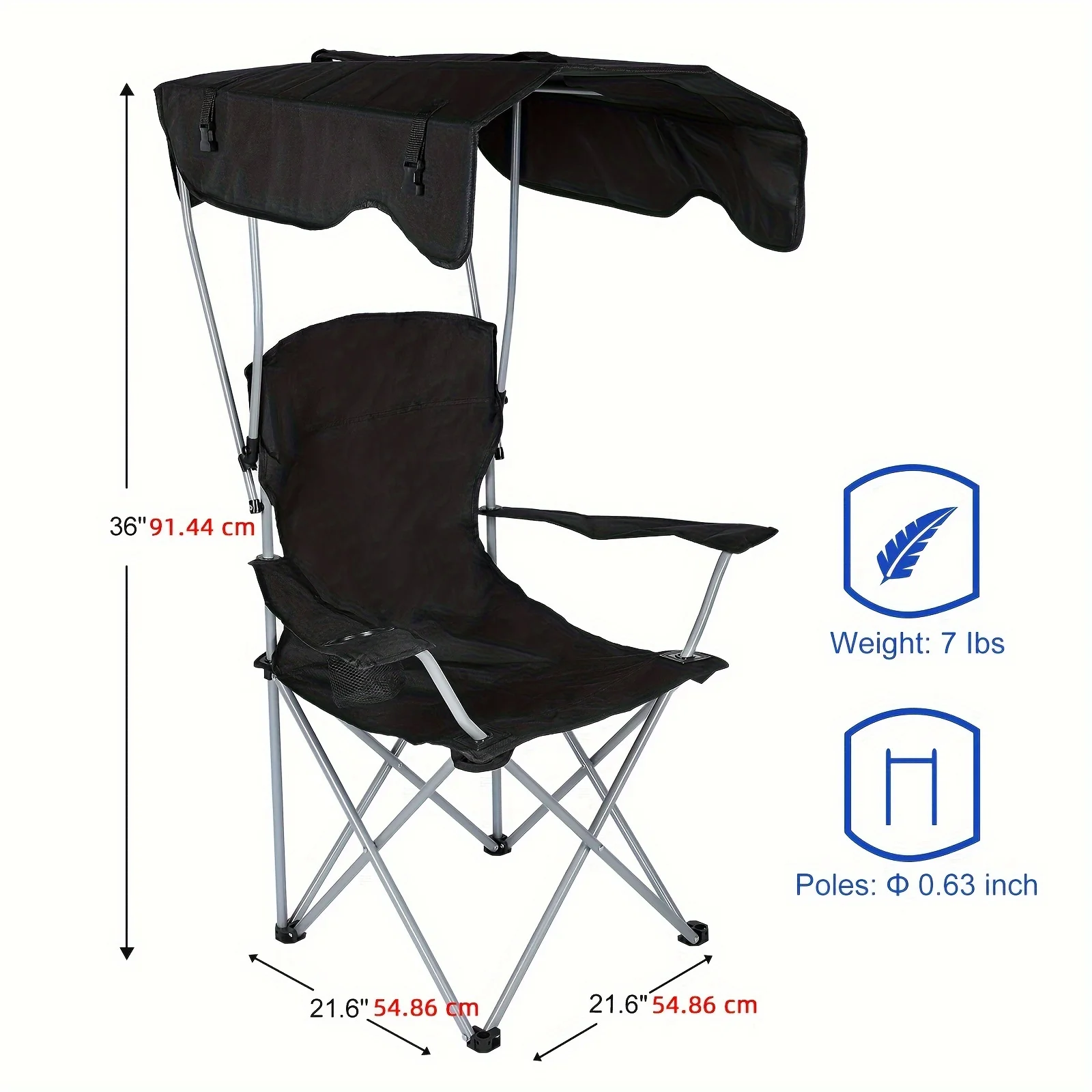 Outdoor Furniture Material - Luifel Fauteuil Met Zonnescherm Voor Kamperen,