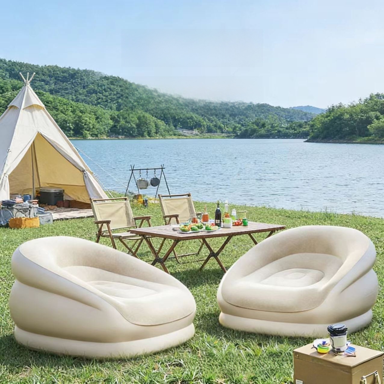 Outdoor Furniture Designer - Draagbare opvouwbare bank voor Cam Music