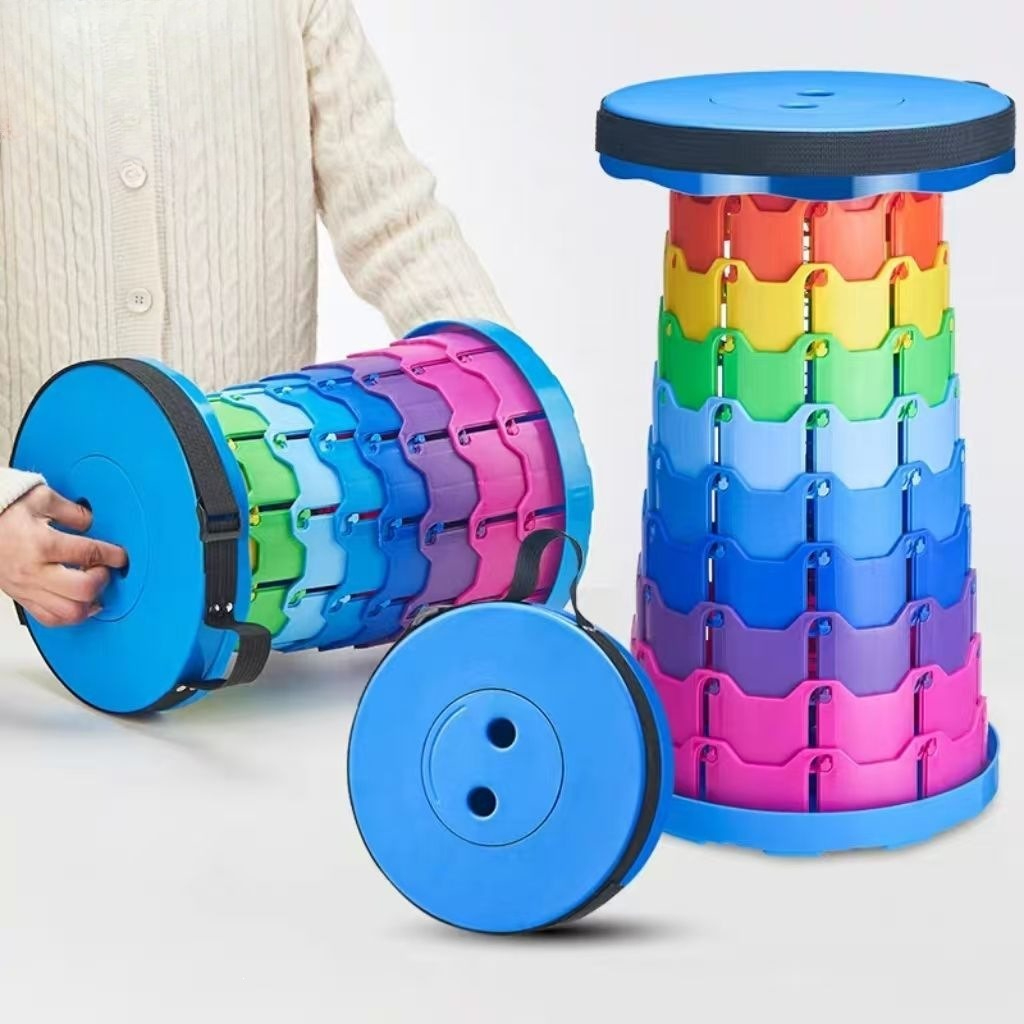 Outdoor Furniture Designer - Regenboog Telescopische Campingkruk Draagbaar Verdikt Opklapbaar