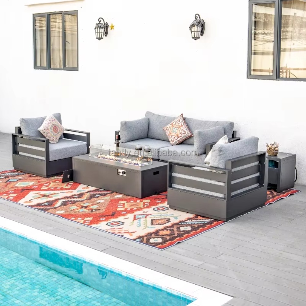 Outdoor Furniture Table - Villa Hotel Buitenmeubelenset Moderne Aluminium Tuinmeubelen