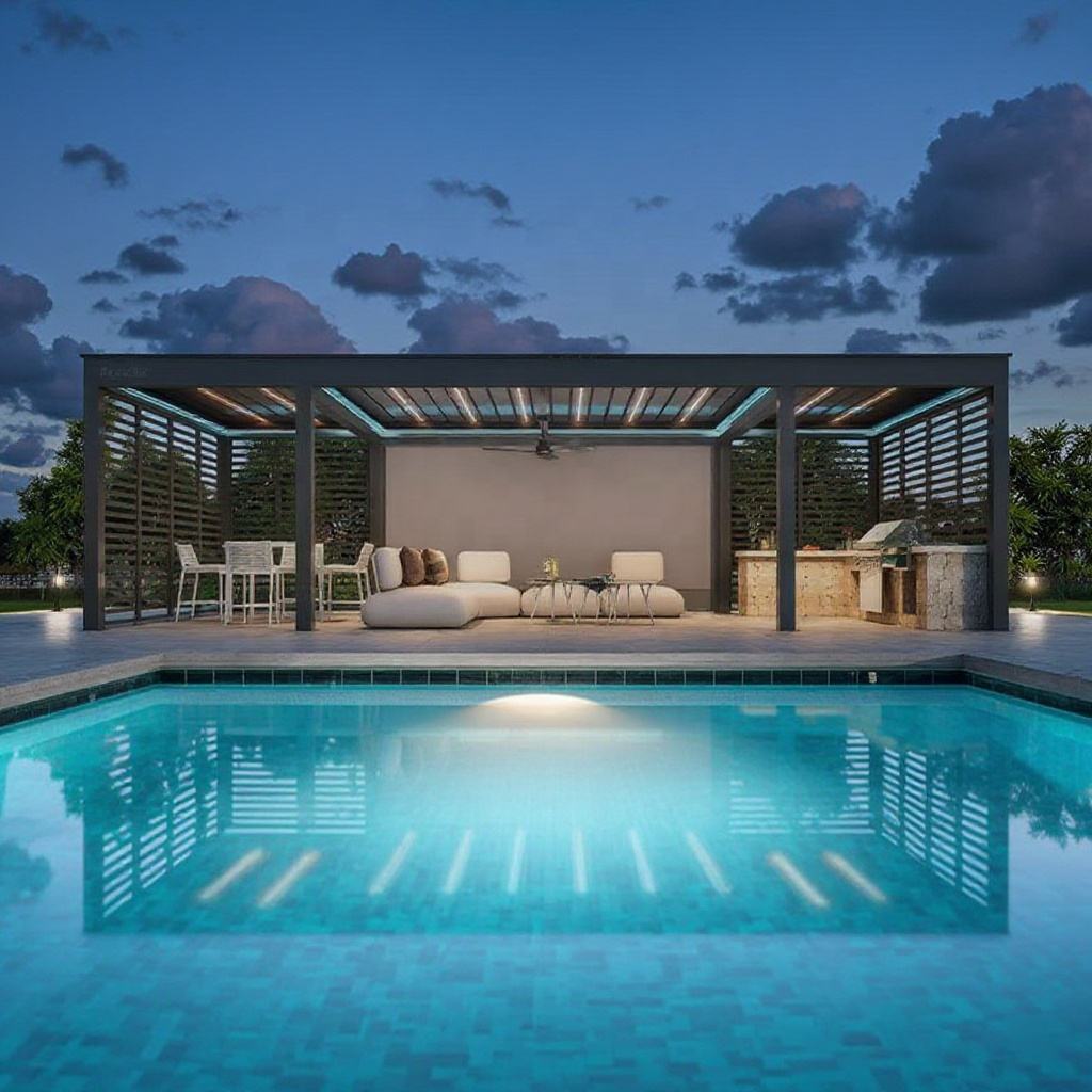 Outdoor Furniture Metal - Diverse maten aluminium rechthoekige pergola recreatiezwembad
