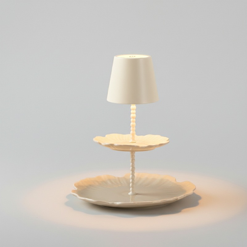 Outdoor Furniture Designer - lat Paneel Tafellamp Crème Wit Keramiek