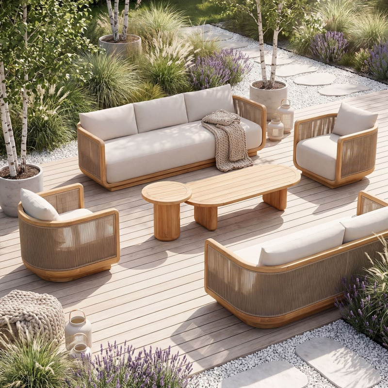 Outdoor Furniture On Sale - Tuinmeubelenset van massief hout, waterdicht, geschikt