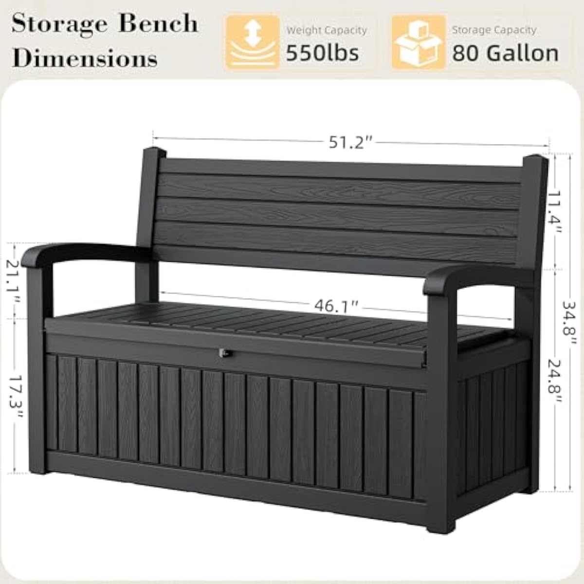 80 Gallon Buitenberging Bank D - Outdoor Furniture With Storage recensie en prijs