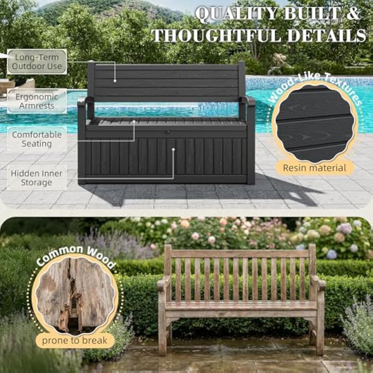 80 Gallon Buitenberging Bank D - Outdoor Furniture With Storage recensie en prijs