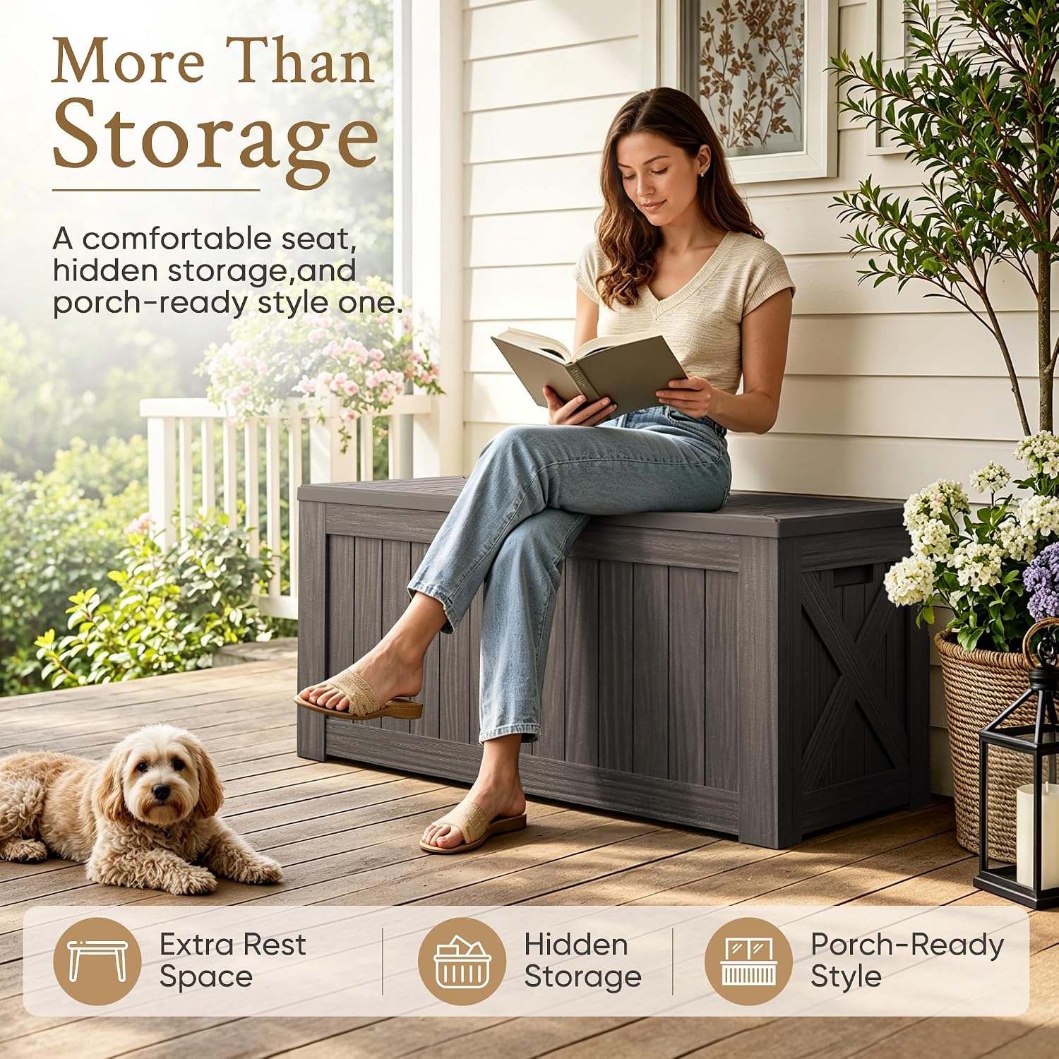 120 Gallon Grote Deckbox Buite - Outdoor Furniture With Storage recensie en prijs